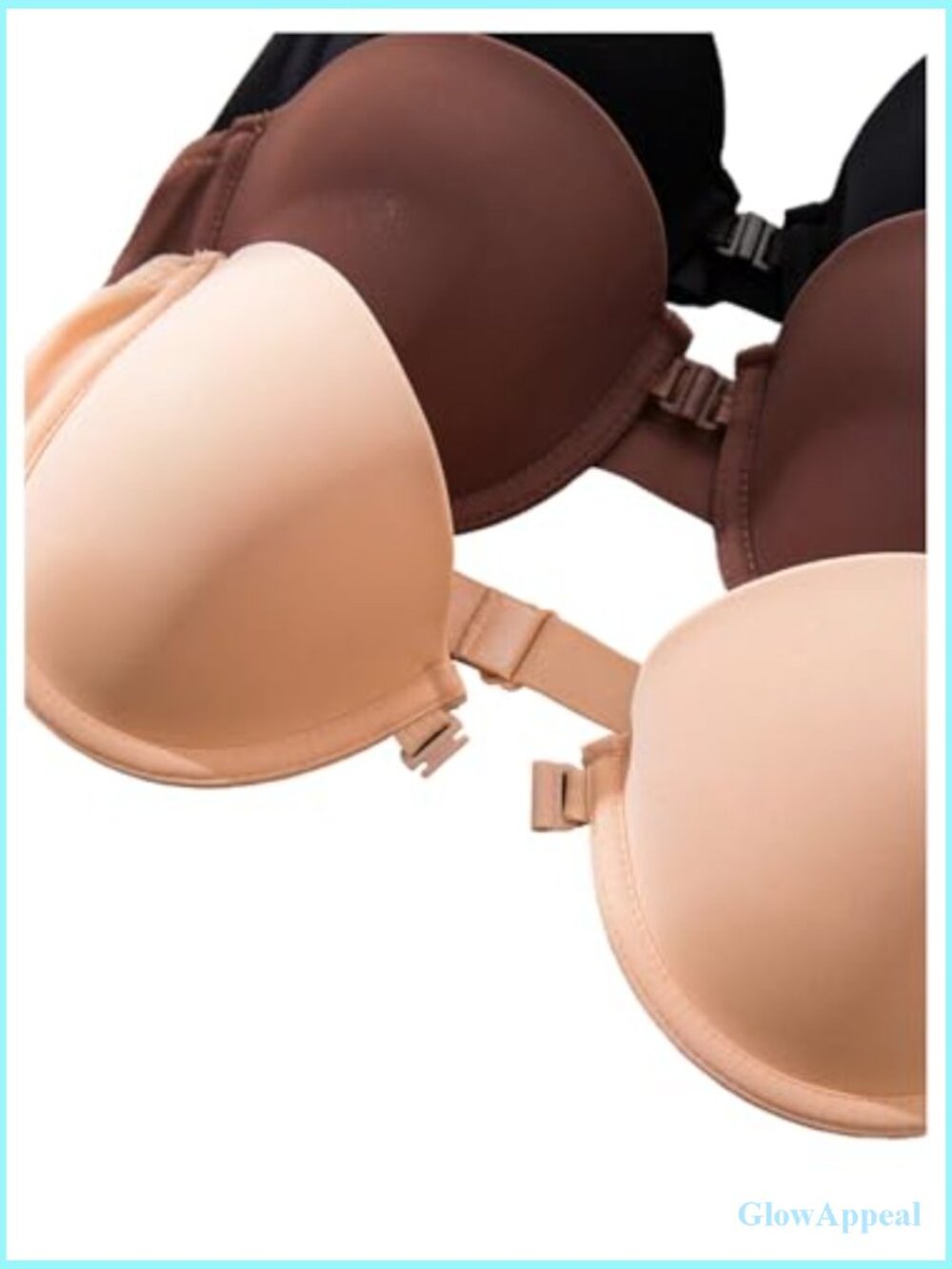 Strapless Bras for Women 3 Piece Front Closure Underwire Bandeau Bralette Set - Picture 3 of 5